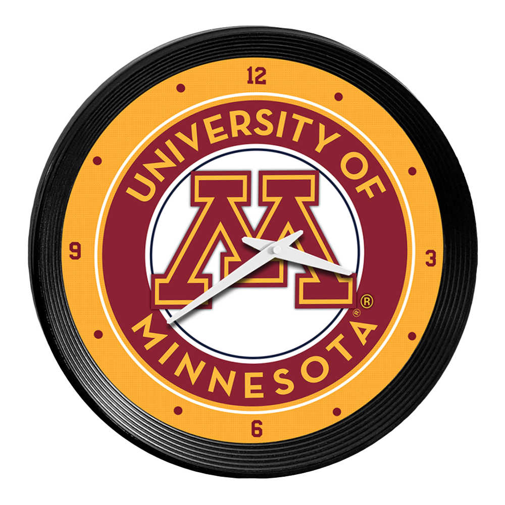 Minnesota Golden Gophers Ribbed Frame Wall Clock