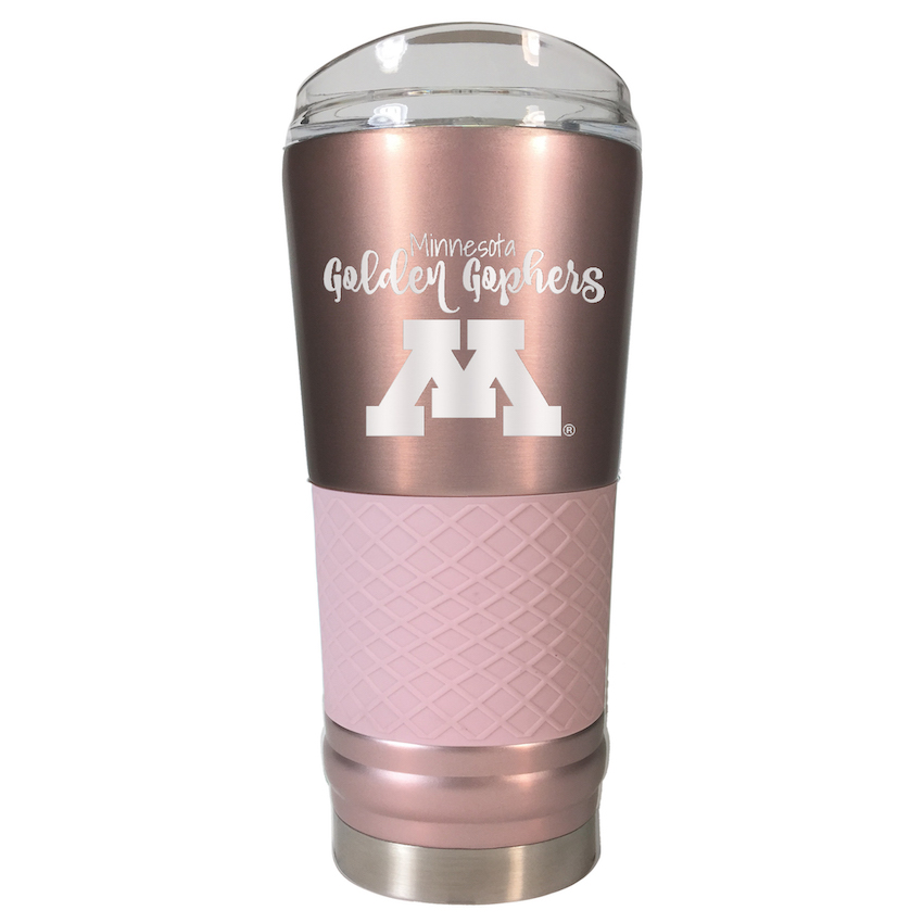 Minnesota Golden Gophers 24 oz Rose Gold Draft Travel Tumbler