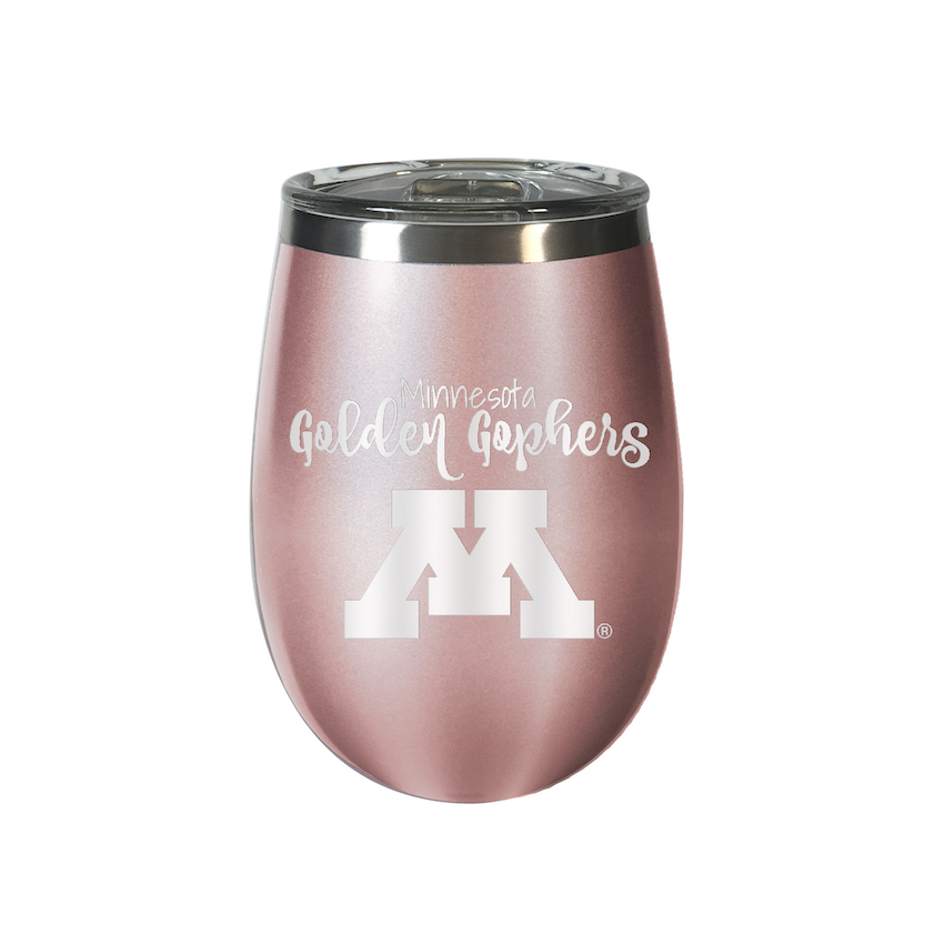 Minnesota Golden Gophers 10 oz Rose Gold Wine Tumbler