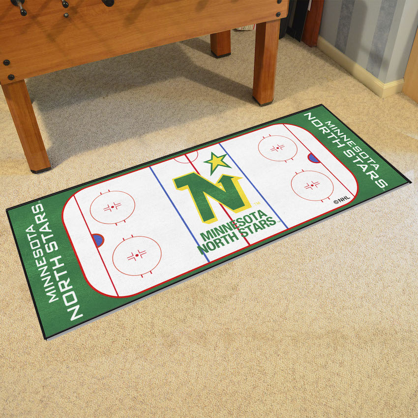 Minnesota North Stars Vintage 30 x 72 Hockey Rink Carpet Runner - Throwback Logo