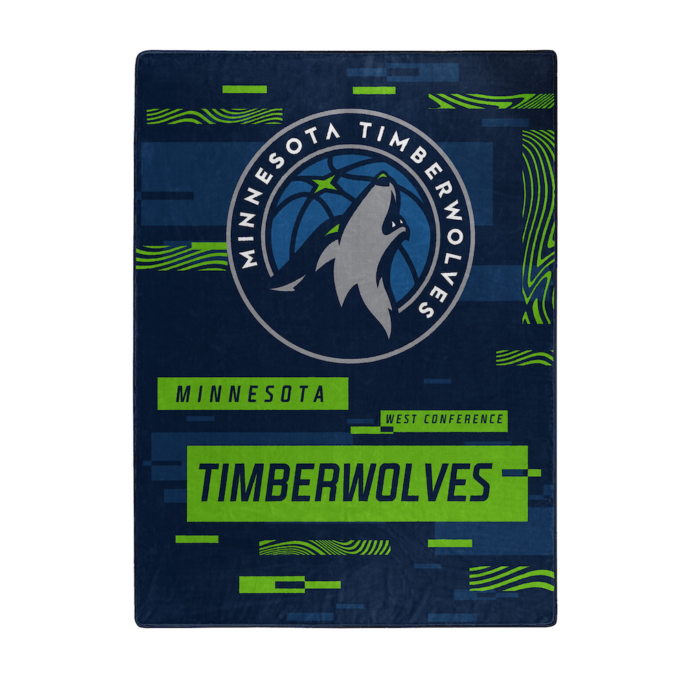 Minnesota Timberwolves Large Plush Fleece Raschel Blanket 60 x 80