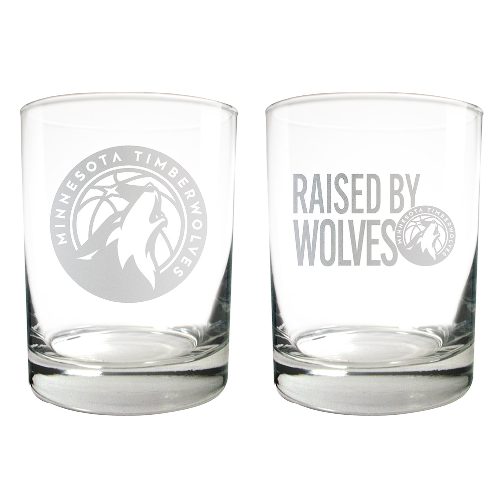 Minnesota Timberwolves 2pc Rocks Glass Set