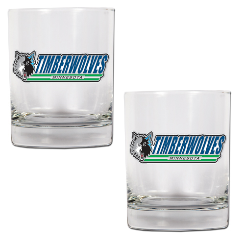 Minnesota Timberwolves NBA Logo 2pc Rocks Glass Set