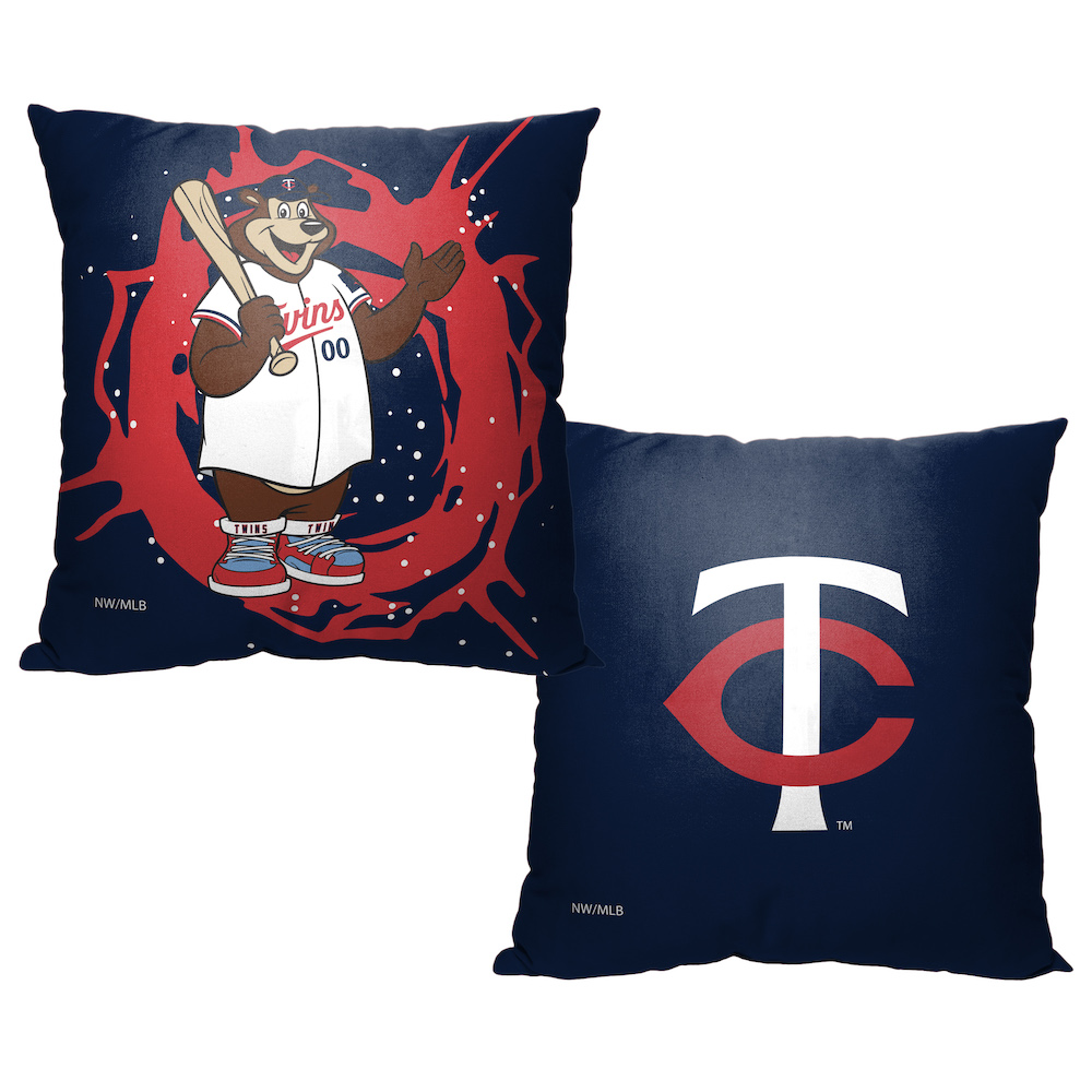 Minnesota Twins MASCOT Decorative Throw Pillow 18 x 18 inch