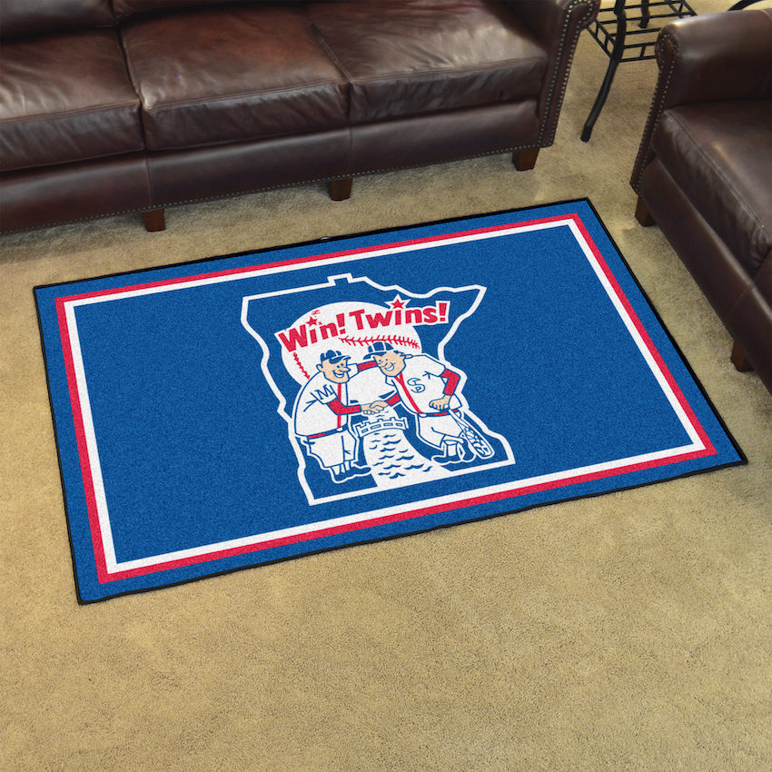 Minnesota Twins MLBCC Vintage 4x6 Area Rug Throwback Logo