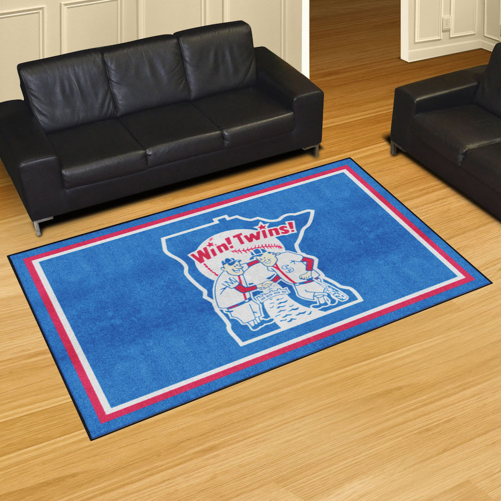 Minnesota Twins MLBCC Vintage 5x8 Area Rug Throwback Logo