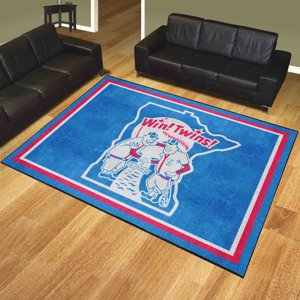 Minnesota Twins MLBCC Vintage Ultra Plush 8x10 Area Rug Throwback Logo