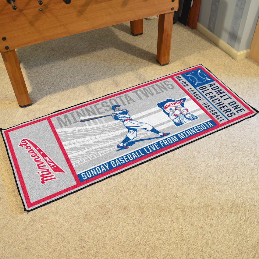 Minnesota Twins MLBCC Vintage 30 x 72 Game Ticket Carpet Runner