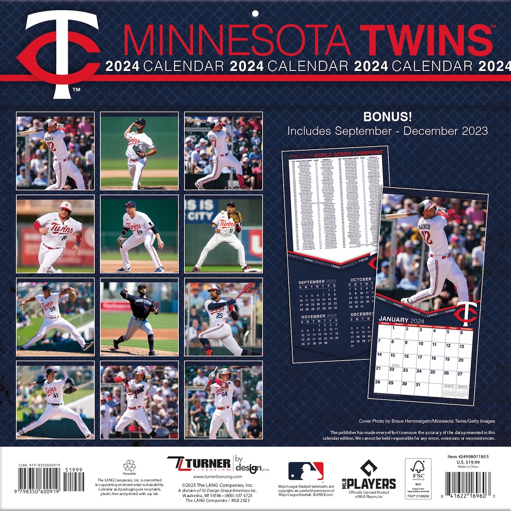 Minnesota Twins 2025 MLB Team Wall Calendar