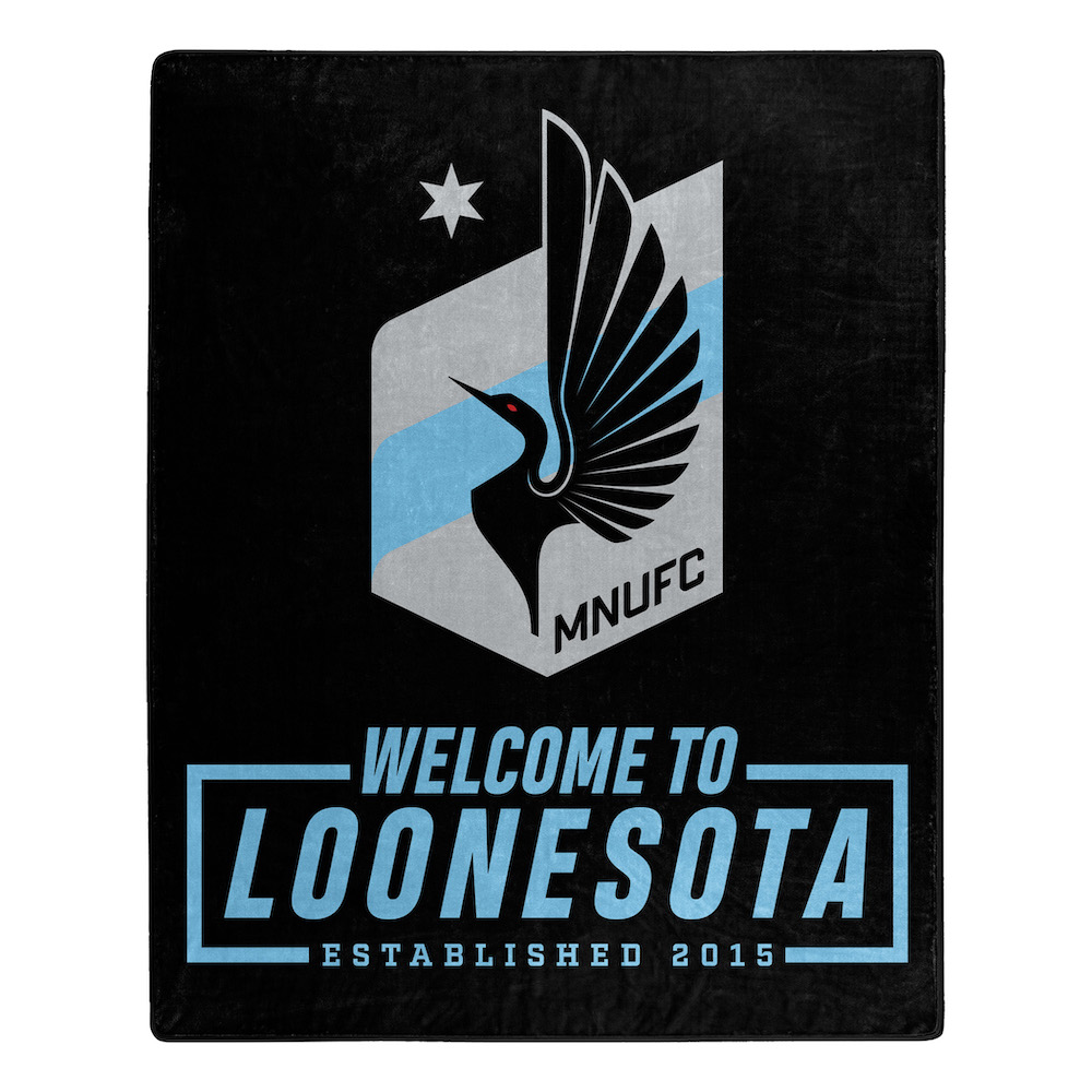 Minnesota United Plush Fleece Raschel Blanket 50 x 60