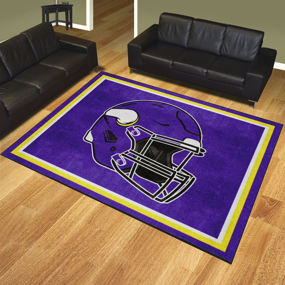 Minnesota Vikings Ultra Plush 8x10 Area Rug - Helmet Logo