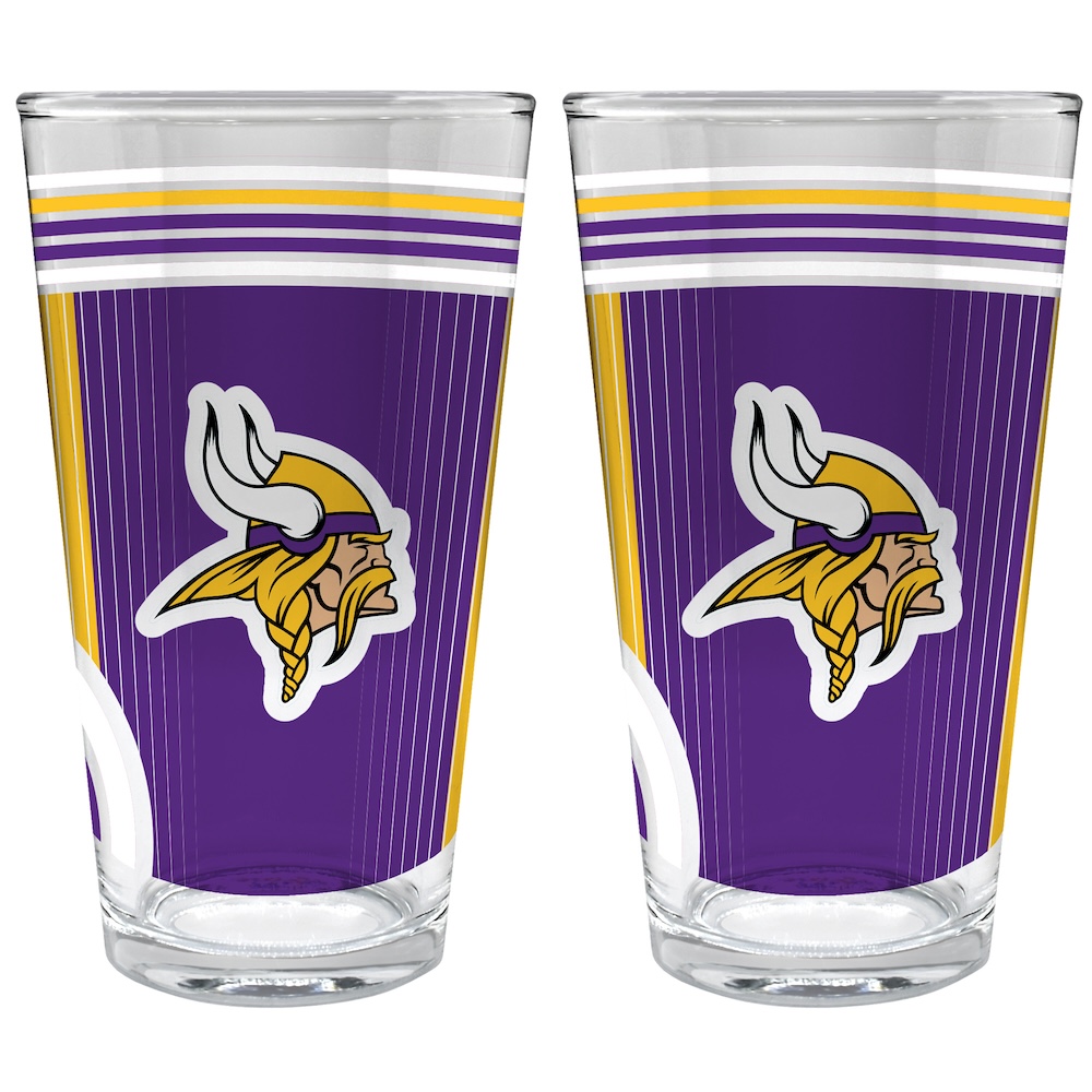 Minnesota Vikings COOL VIBES 2 pc Pint Glass Set