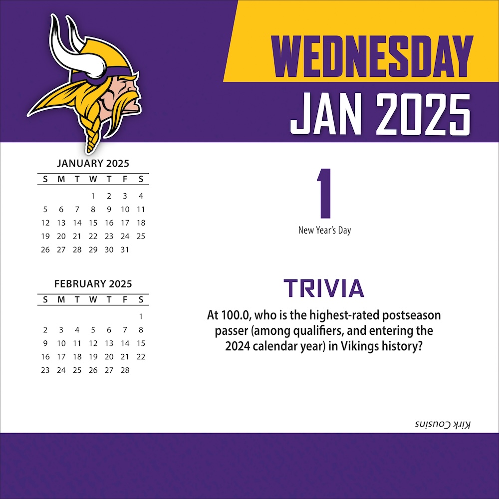 Minnesota Vikings 2025 NFL Page-A-Day Box Calendar