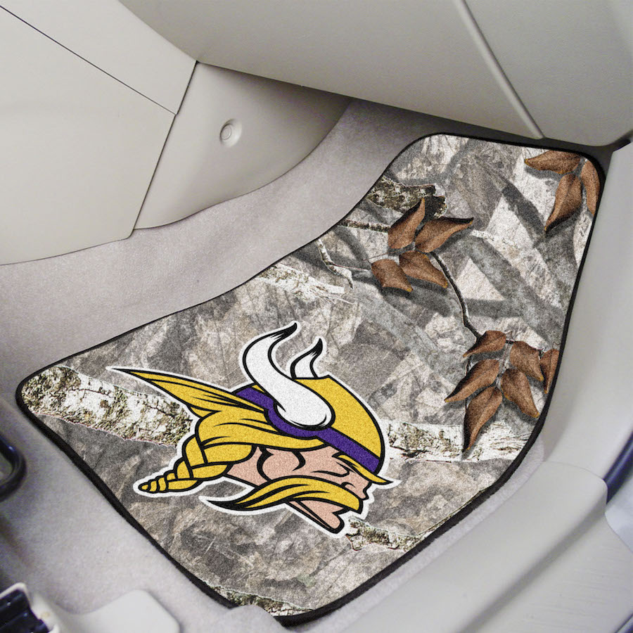 Minnesota Vikings Carpeted Camouflage Car Floor Mats 18 x 27 inch