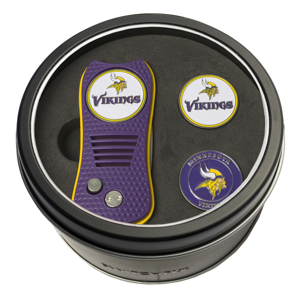 Minnesota Vikings Switchblade Divot Tool and 2 Ball Marker Gift Pack