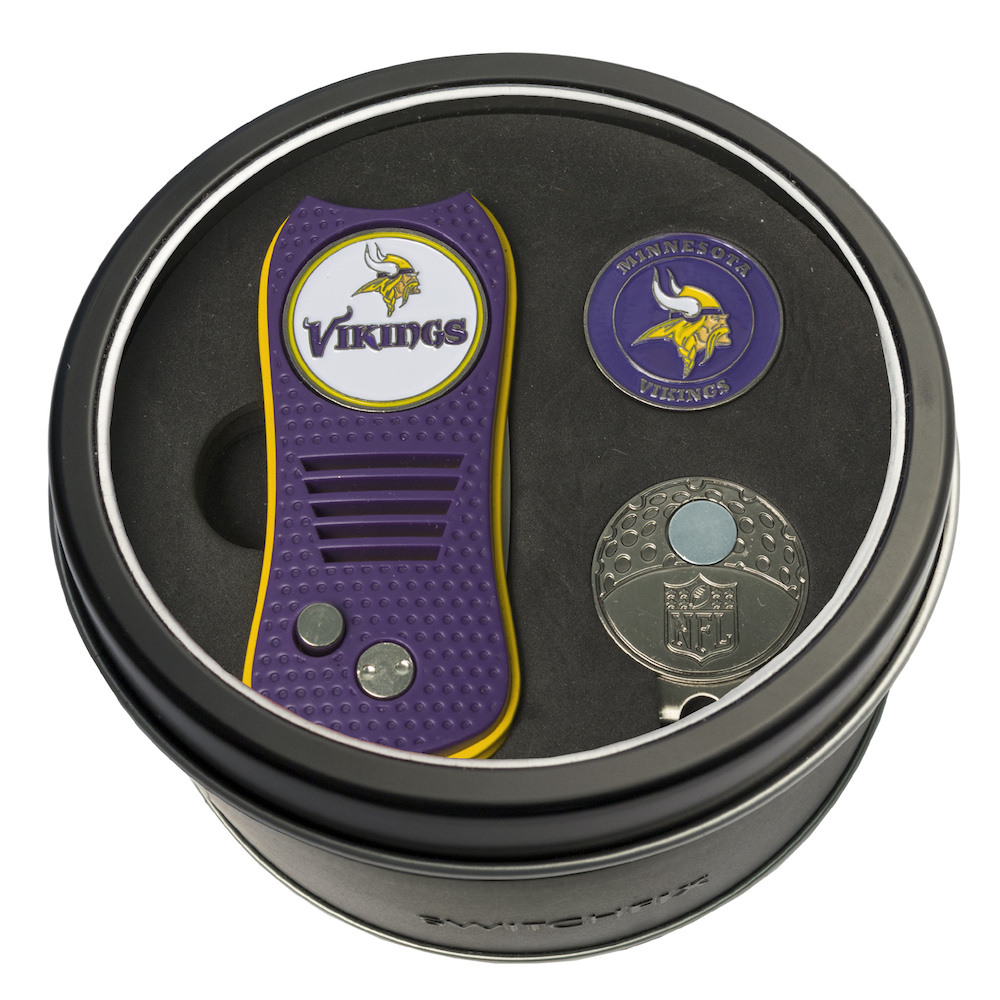 Minnesota Vikings Switchblade Divot Tool Cap Clip and Ball Marker Gift Pack