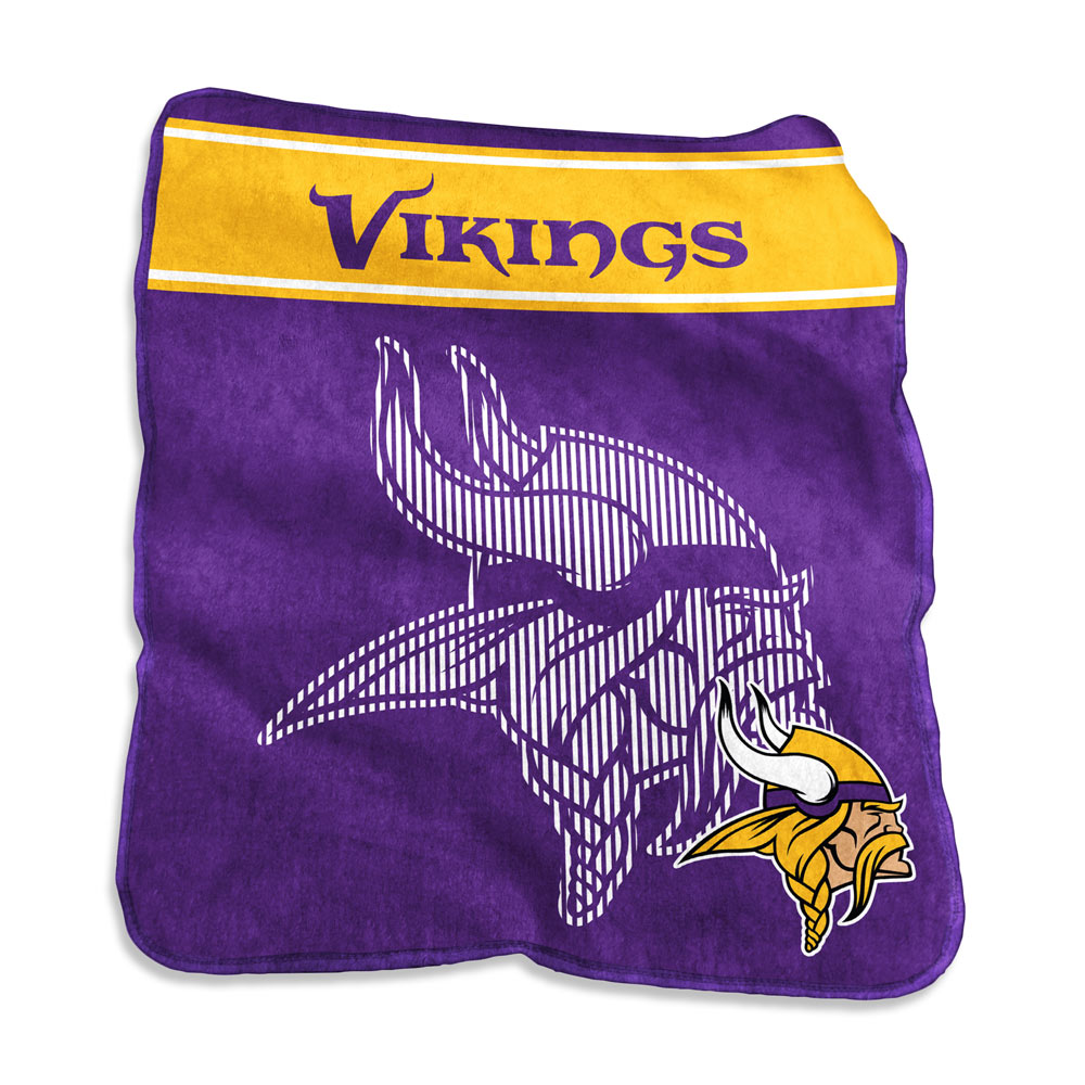 Minnesota Vikings LARGE Logo Raschel Blanket