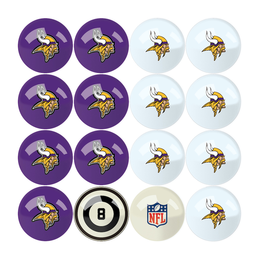 Minnesota Vikings Billiard Ball Set with Numbers