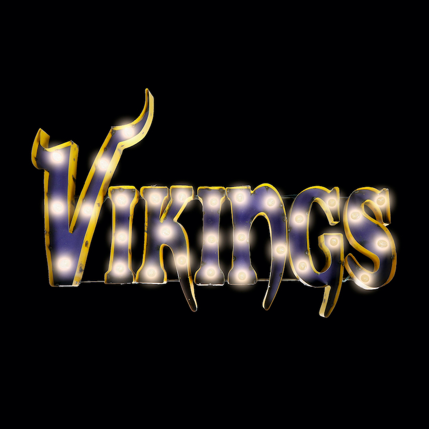 Minnesota Vikings Recycled Metal Light Sign