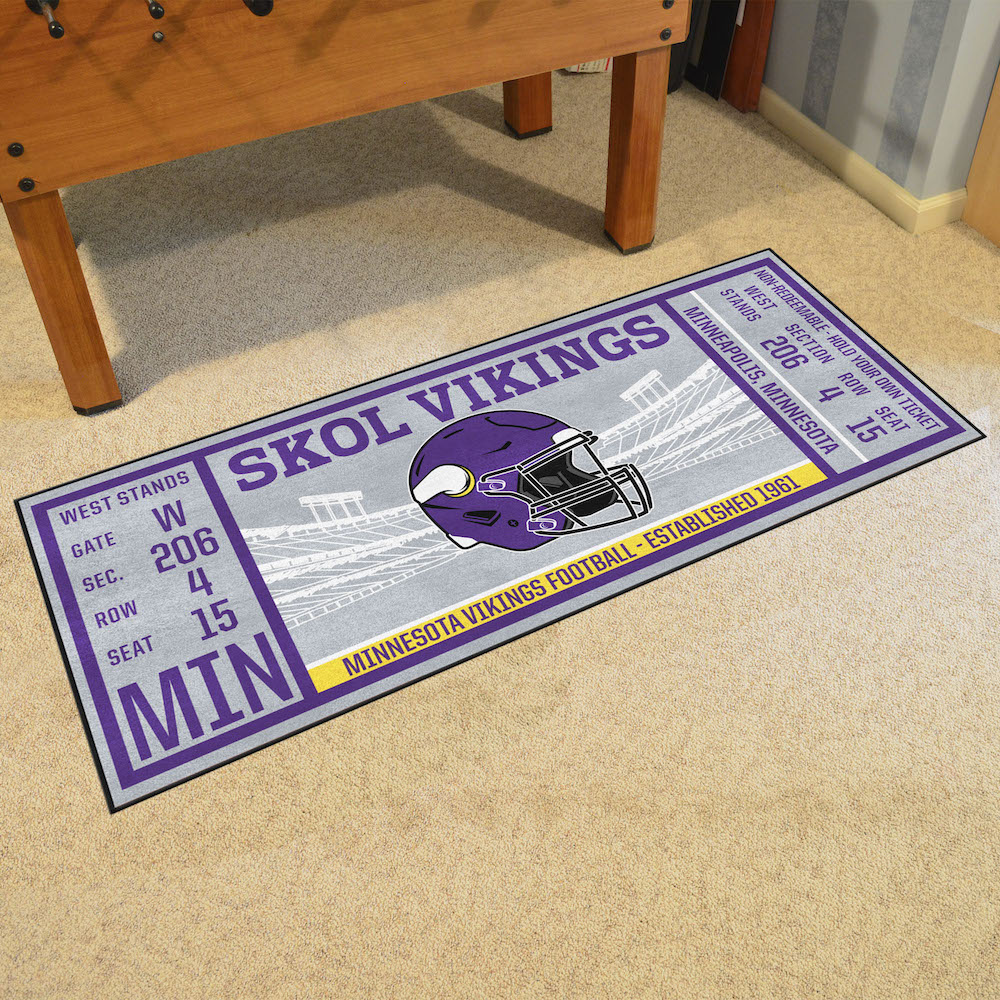 Minnesota Vikings 30 x 72 Game Ticket Carpet Runner