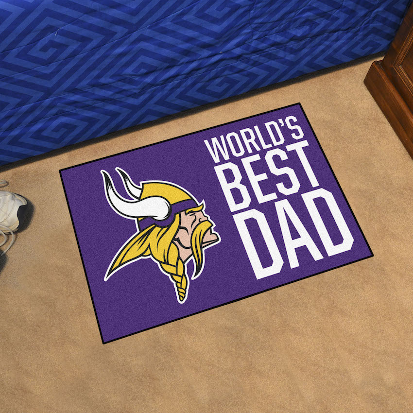 Minnesota Vikings 20 x 30 WORLDS BEST DAD Floor Mat