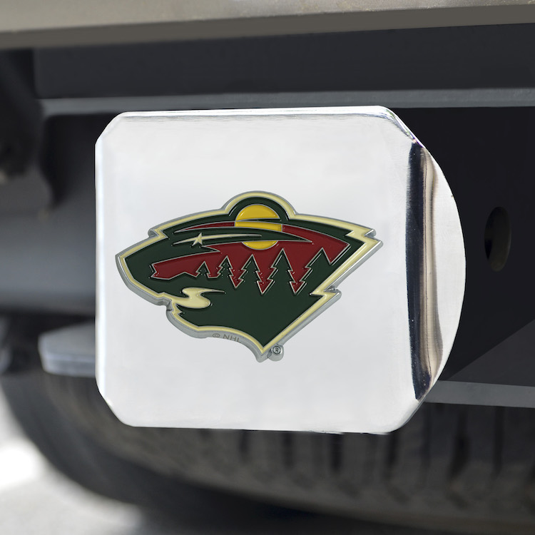 Minnesota Wild Color Chrome Trailer Hitch Cover