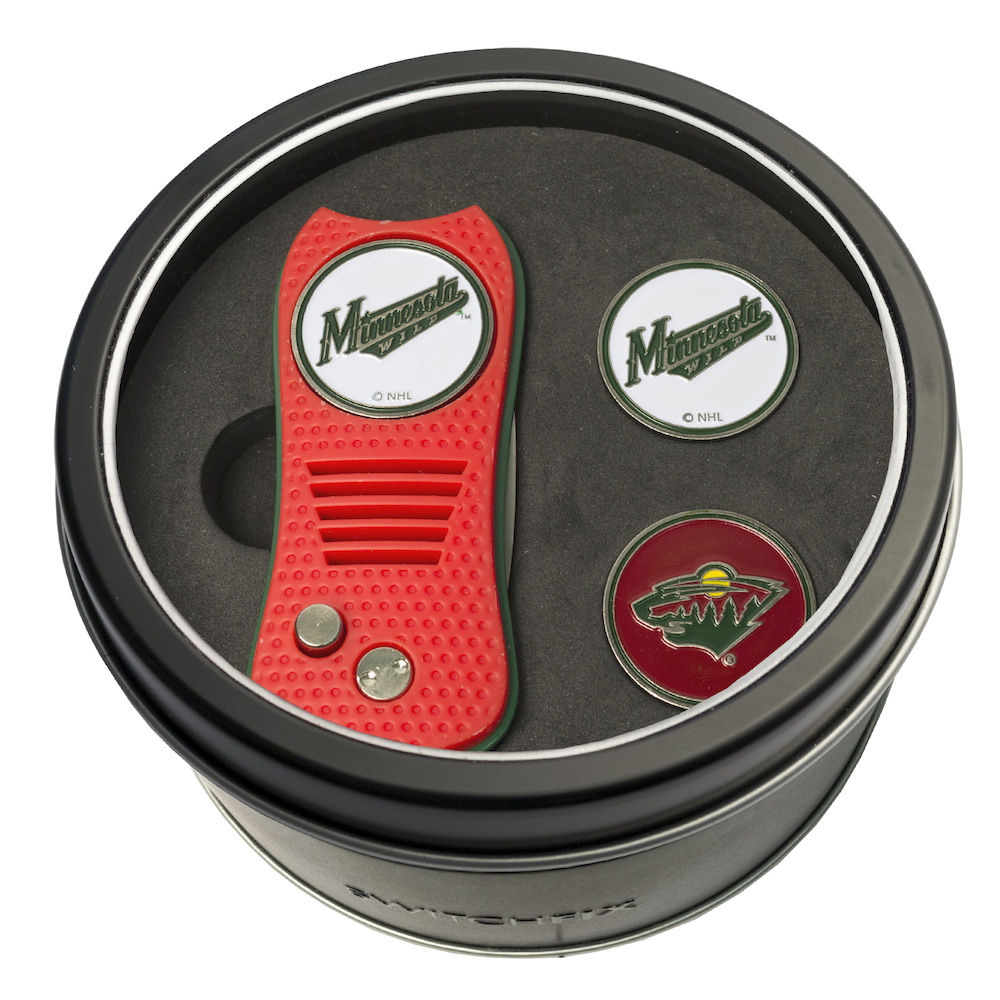 Minnesota Wild Switchblade Divot Tool and 2 Ball Marker Gift Pack