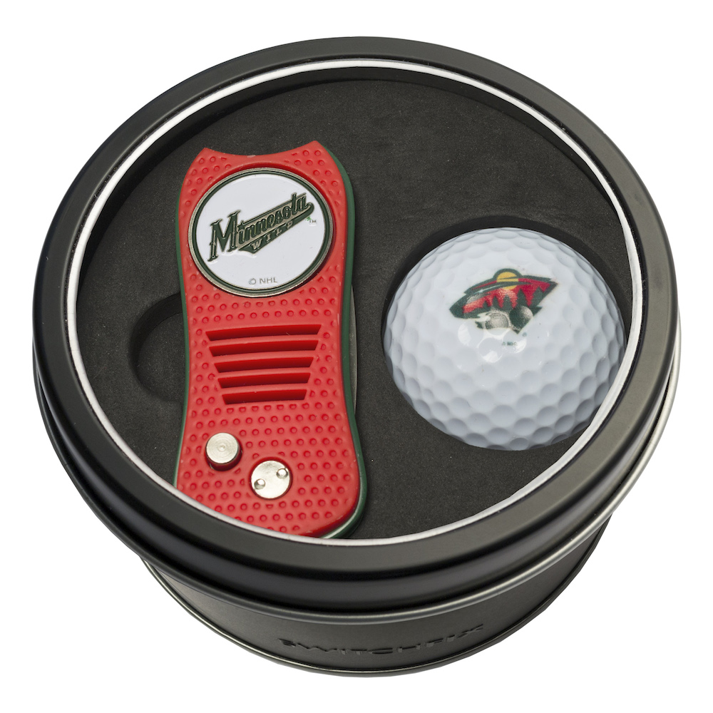 Minnesota Wild Switchblade Divot Tool and Golf Ball Gift Pack