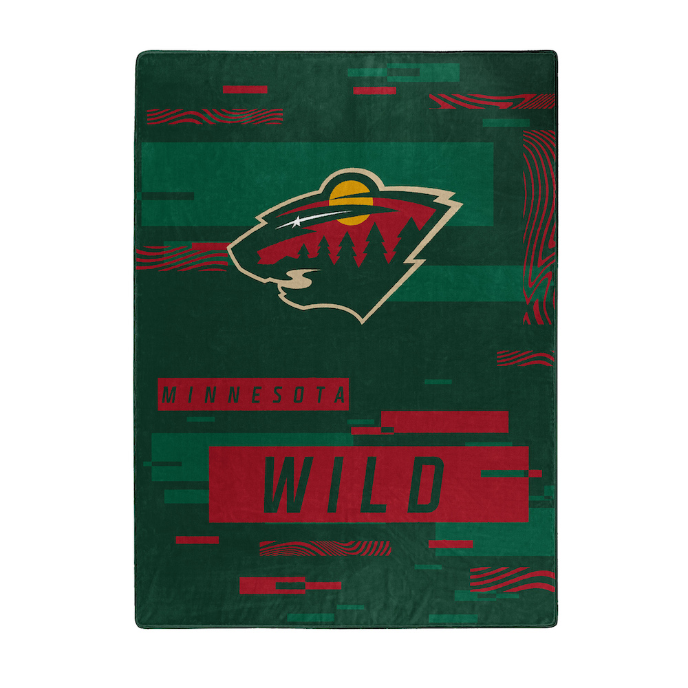 Minnesota Wild Large Plush Fleece Raschel Blanket 60 x 80