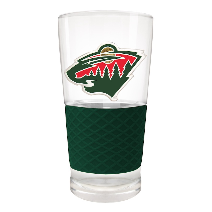 Minnesota Wild 22 oz Pilsner Glass with Silicone Grip