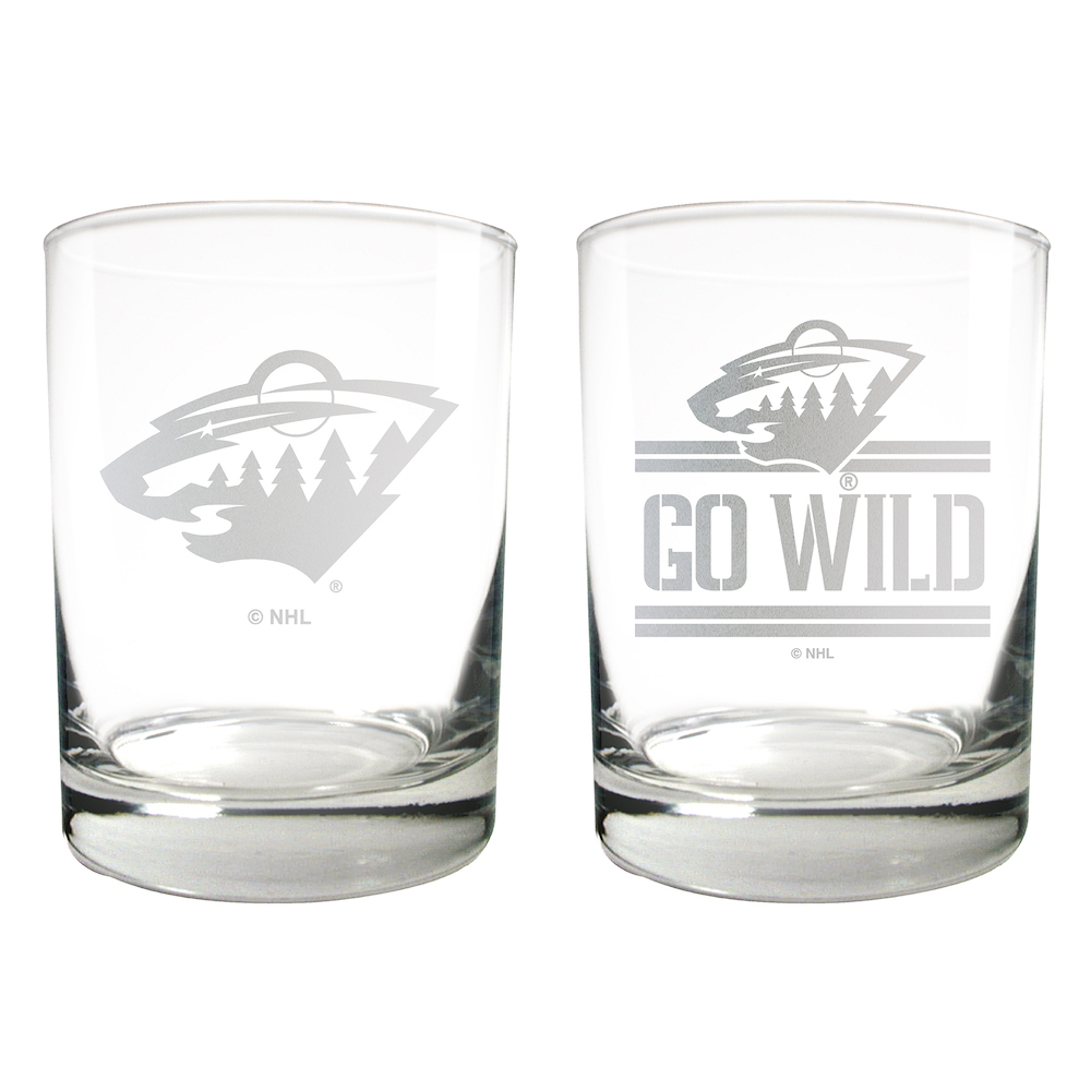 Minnesota Wild 2pc Rocks Glass Set