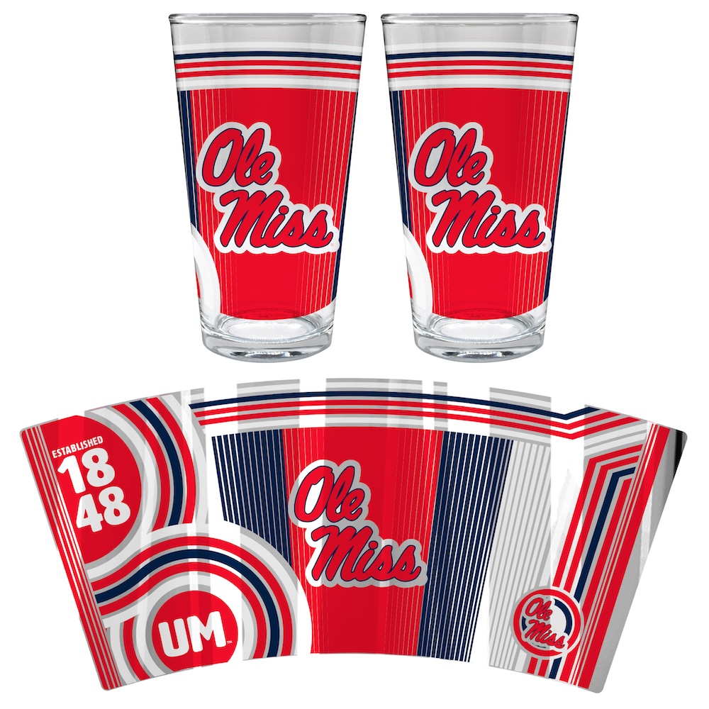 Mississippi Rebels COOL VIBES 2 pc Pint Glass Set