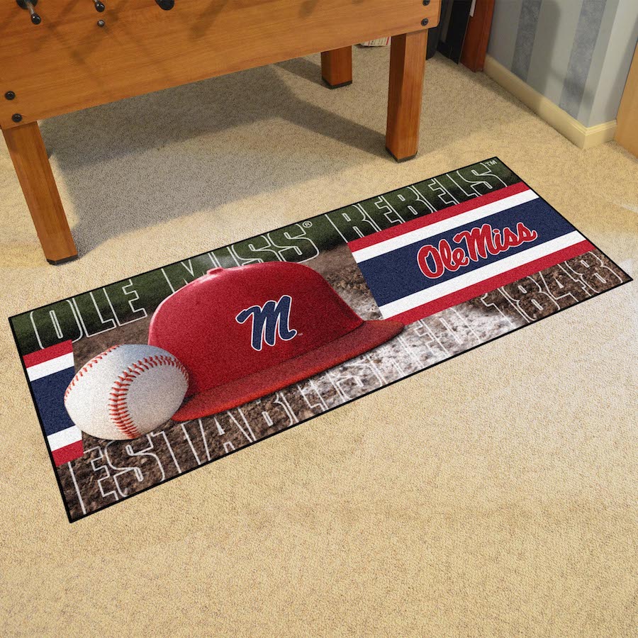 Mississippi Rebels 30 x 72 Baseball Carpet Runner