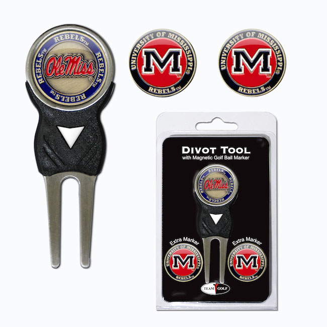 Mississippi Rebels 3 Marker Signature Divot Tool Pack