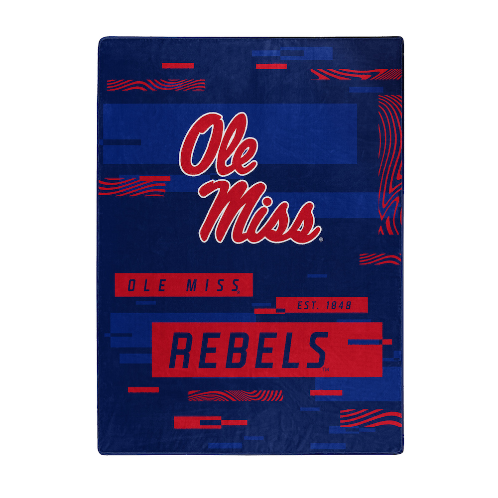 Mississippi Rebels Large Plush Fleece Raschel Blanket 60 x 80