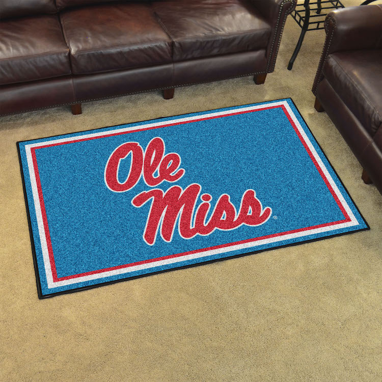 Mississippi Rebels LIGHT BLUE 4x6 Area Rug