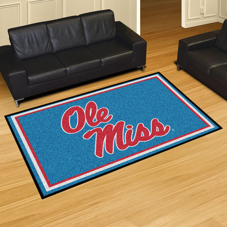 Mississippi Rebels LIGHT BLUE 5x8 Area Rug