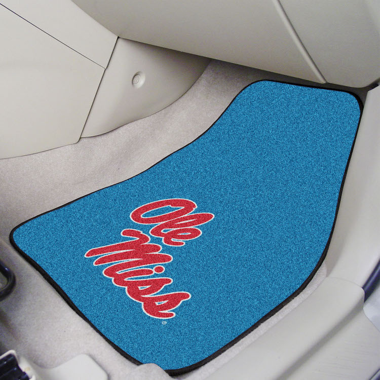 Mississippi Rebels LIGHT BLUE Car Floor Mats 18 x 27 Carpeted-Pair