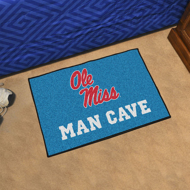 Mississippi Rebels LIGHT BLUE MAN CAVE 20 x 30 STARTER Floor Mat