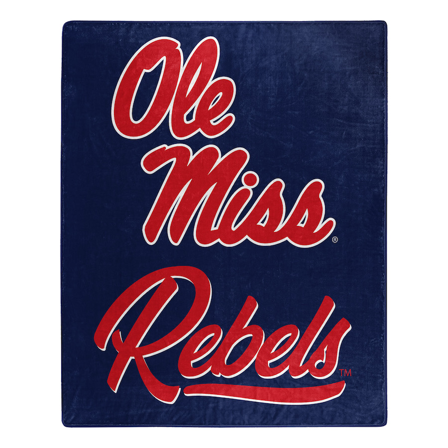 Mississippi Rebels Plush Fleece Raschel Blanket 50 x 60