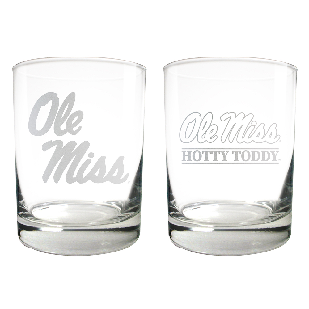 Mississippi Rebels 2pc Rocks Glass Set