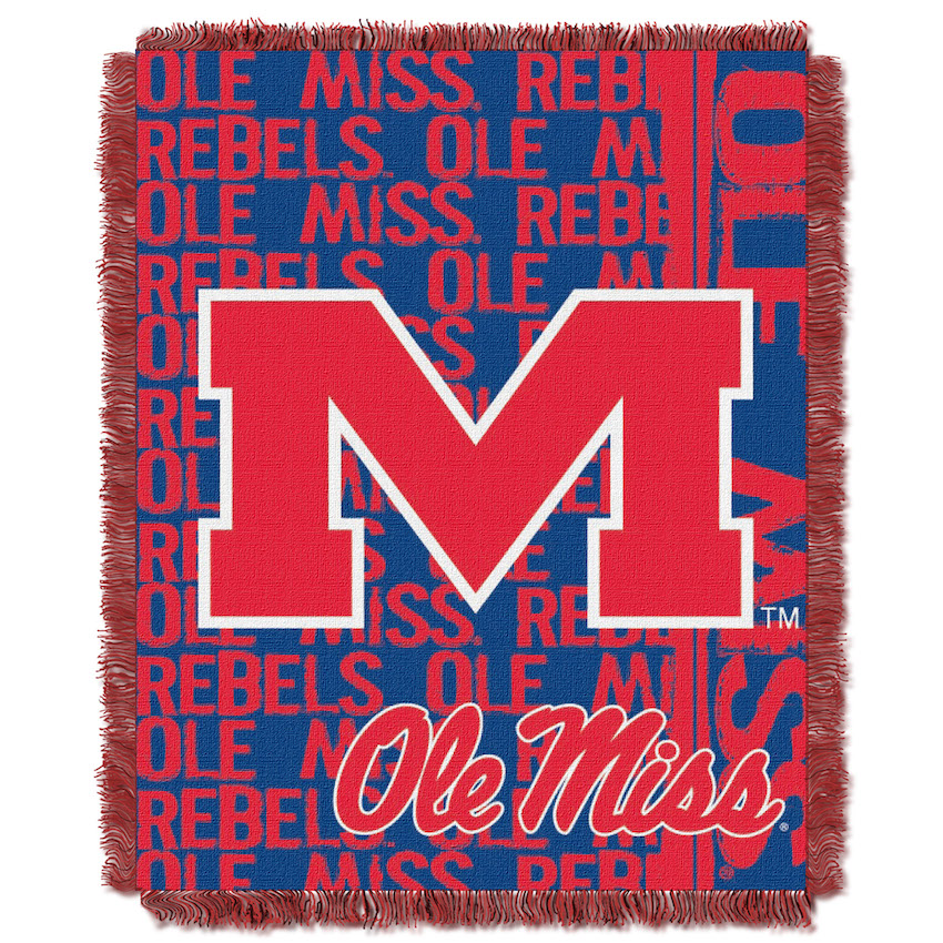 Mississippi Rebels Double Play Tapestry Blanket 48 x 60