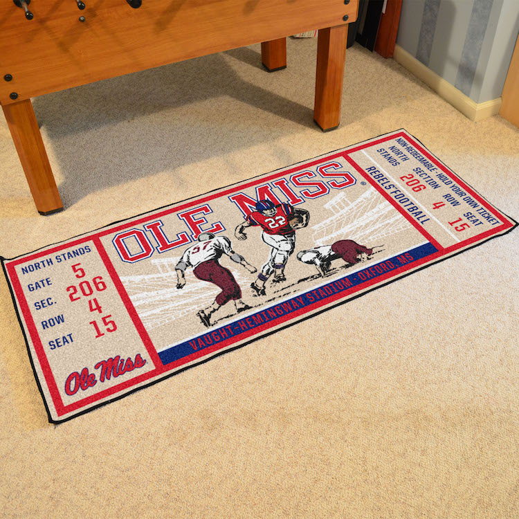 Mississippi Rebels 30 x 72 Game Ticket Carpet Runner