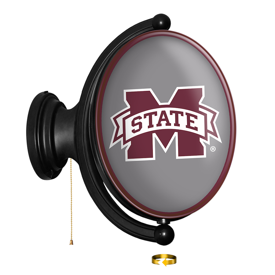 Mississippi State Bulldogs LED Rotating Wall Sign ~ OVAL