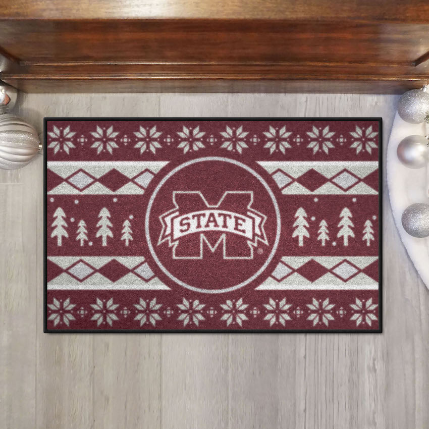 Mississippi State Bulldogs HOLIDAY SWEATER 20 x 30 STARTER Floor Mat