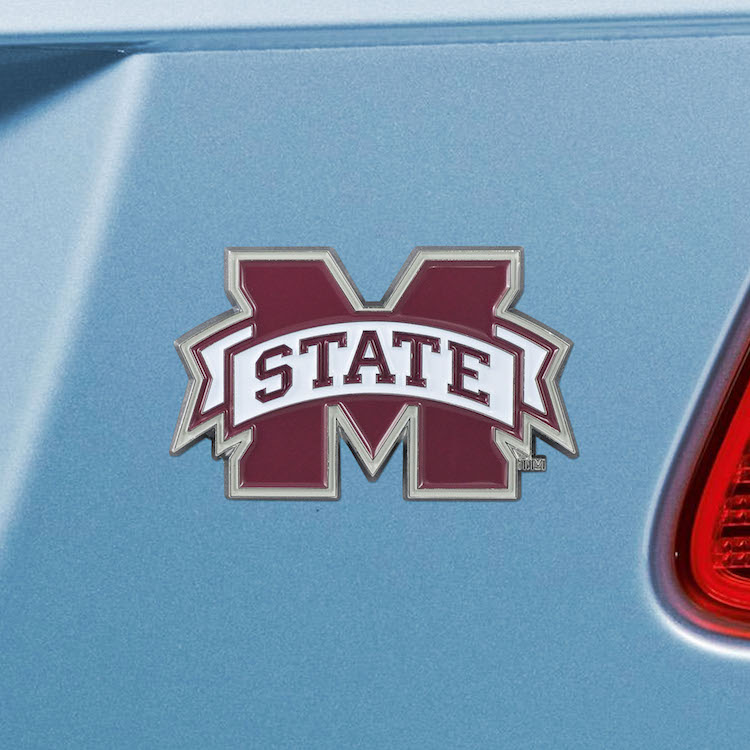 Mississippi State Bulldogs Color Metal Auto Emblem