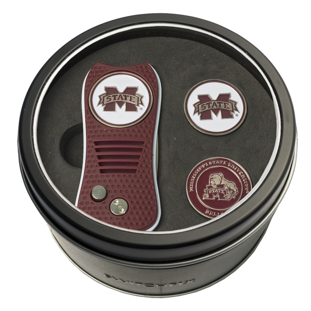 Mississippi State Bulldogs Switchblade Divot Tool and 2 Ball Marker Gift Pack