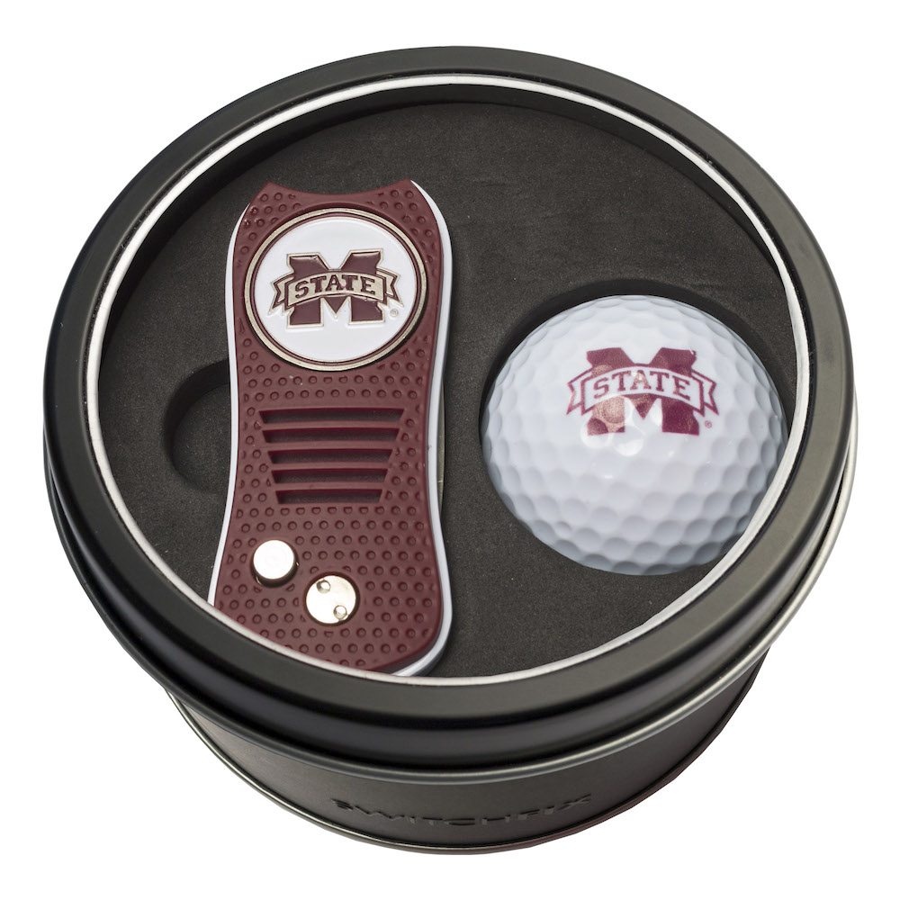 Mississippi State Bulldogs Switchblade Divot Tool and Golf Ball Gift Pack