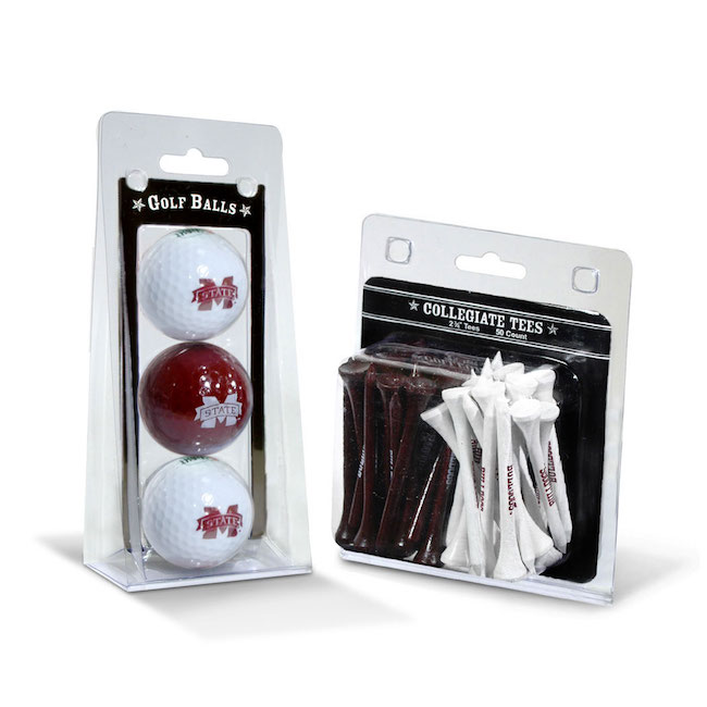 Mississippi State Bulldogs 3 Ball Pack and 50 Tee Pack