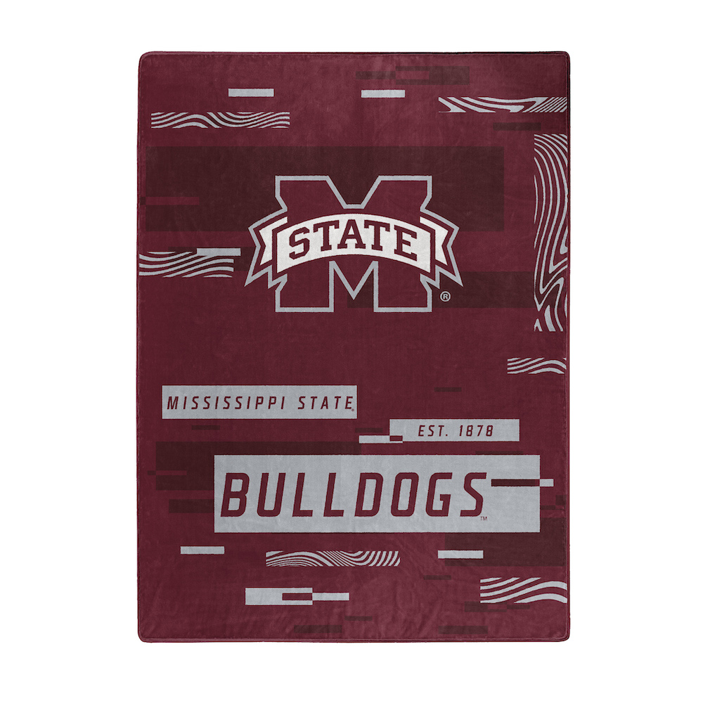 Mississippi State Bulldogs Large Plush Fleece Raschel Blanket 60 x 80